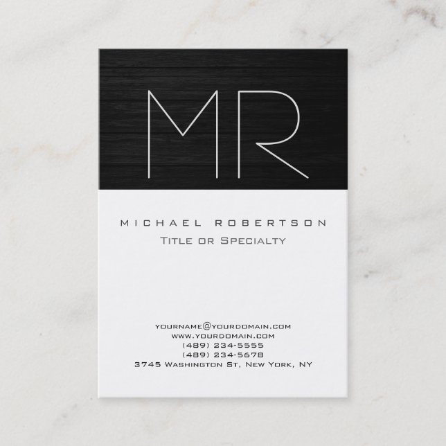 Black White Chubby Size Chic Business Card (Front)