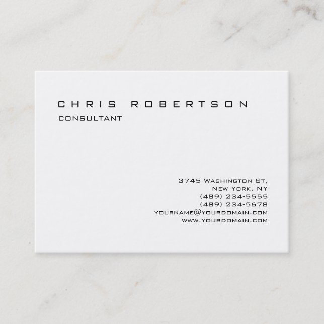 Black White Chubby Trendy Charming Business Card (Front)