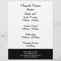 Black White Church Flyer, Join Us Services