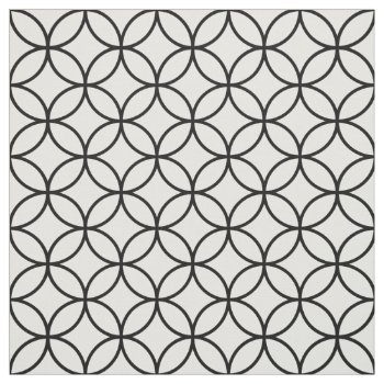Black White Circles And Diamonds Pattern Fabric by BestPatterns4u at Zazzle