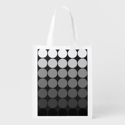 Black White Circles mod pop Reusable Grocery Bag