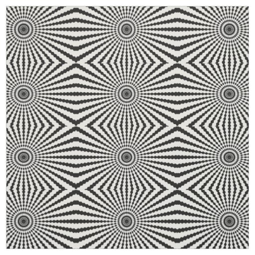 Black white circles optical illusion fun fabric