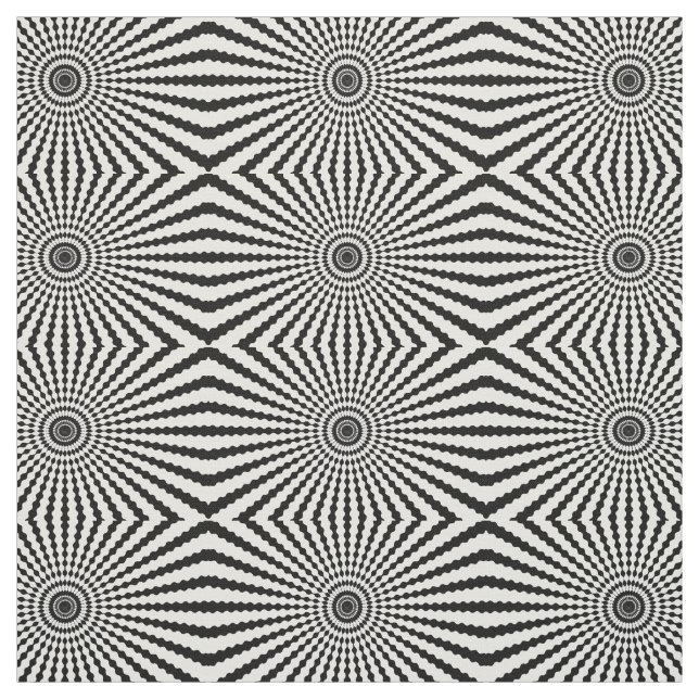 Black white circles optical illusion fun fabric