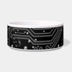 Black & White Circuit Board, DIY Image or Art, Bow Bowl