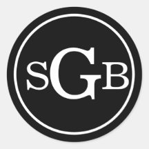 Black & White Circular Traditional Monogram