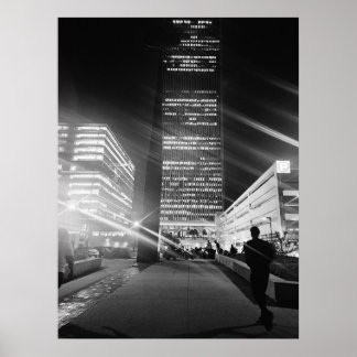 Black & White City Lights Poster