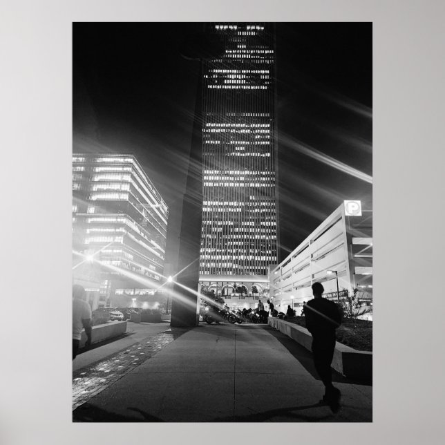 Black & White City Lights Poster (Front)