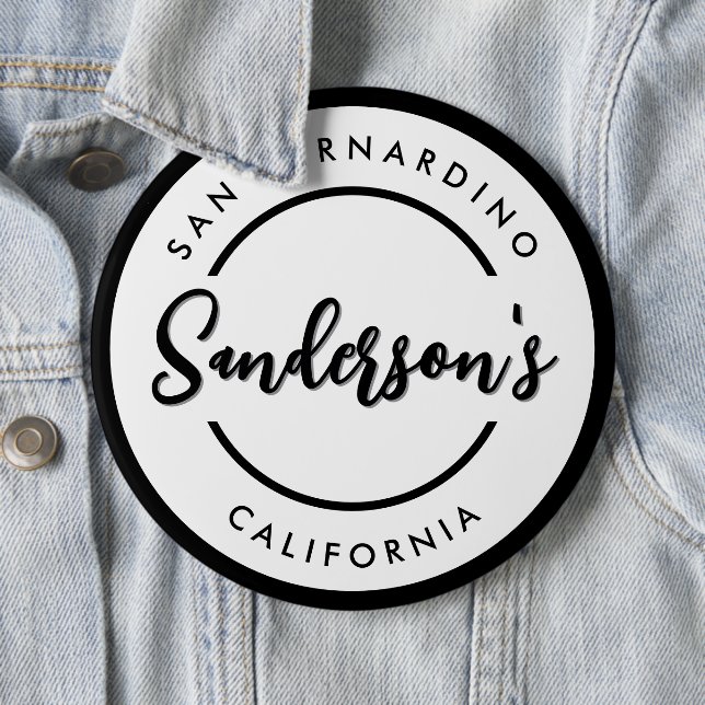 Black White City Town Place Location Name Circle  Button (In Situ)