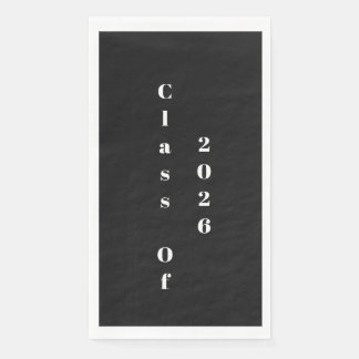 Black White Class Of 2026 Graduation Party Paper Guest Towels
