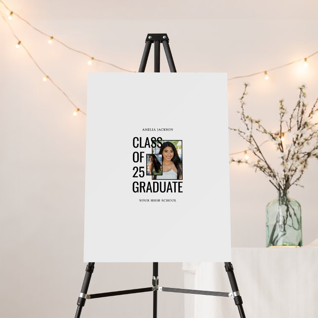 Black & White Class Of 25 Graduate Signature Board (Creator Uploaded)