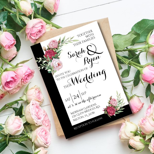 Black & White Classic 5" x 7" Wedding Invitation (Creator Uploaded)
