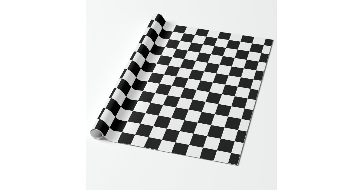 Checker black wrapping paper