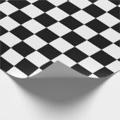 Black White Classic Checker Checkered Flag Wrapping Paper (Corner)