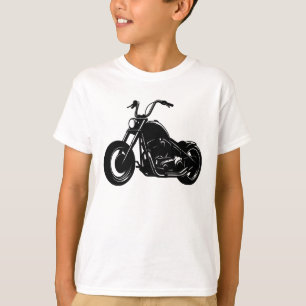 Black White Classic Cruiser Motorcycle Vector Art T-Shirt