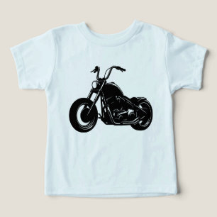 Black White Classic Cruiser Motorcycle Vector Art Toddler T-shirt