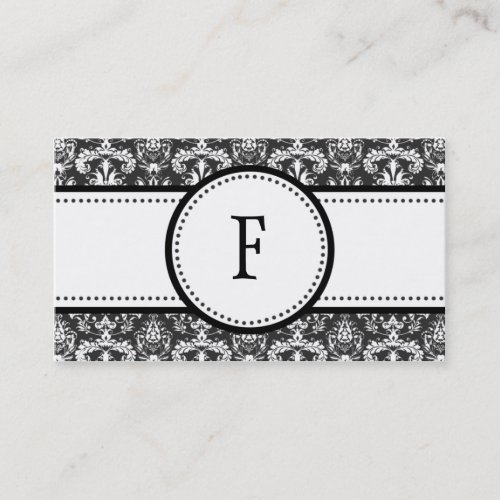 Black &amp; White Classic Damask Mommy Calling /m Business Card
