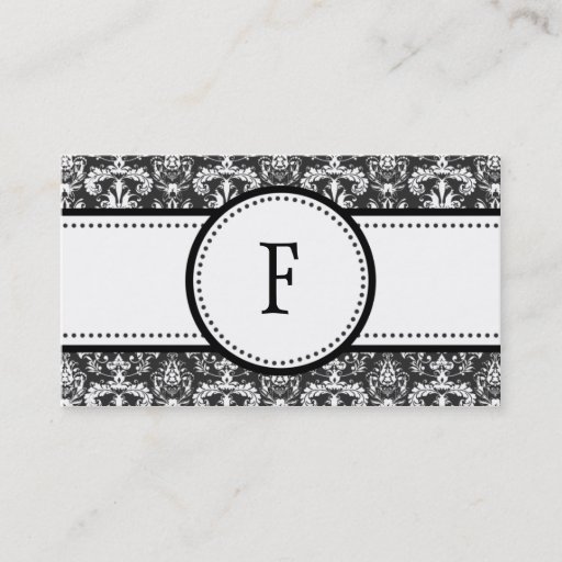 Customizable Black &amp; White Classic Damask Mommy Calling /m Business Card