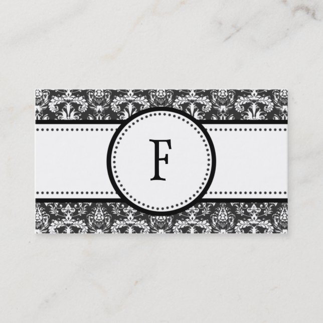 Black & White Classic Damask Mommy Calling /m Card (Front)