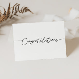 Black White Classic Folded Congratulations Letterpress Thank You Card