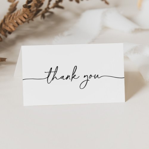 Black White Classic Folded Wedding Thank You Card