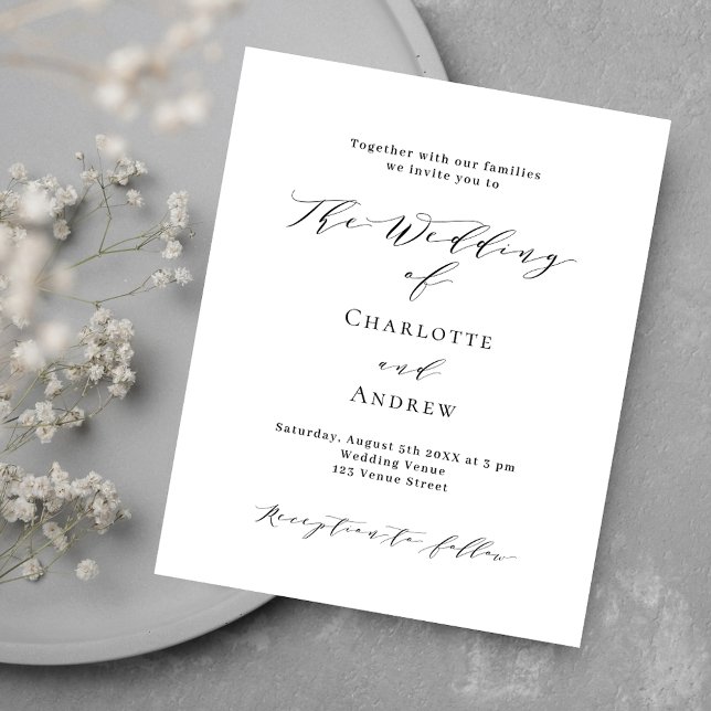 Black white classic formal QR RSVP budget wedding (Creator Uploaded)
