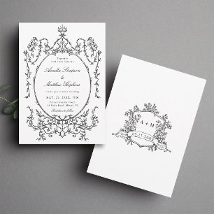 Black & White Classic Frame Wedding Invitation