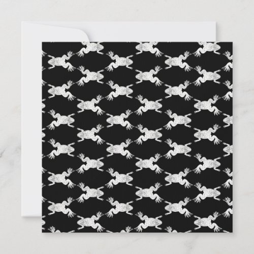 Black  White Classic Frog Print Pattern Design Note Card