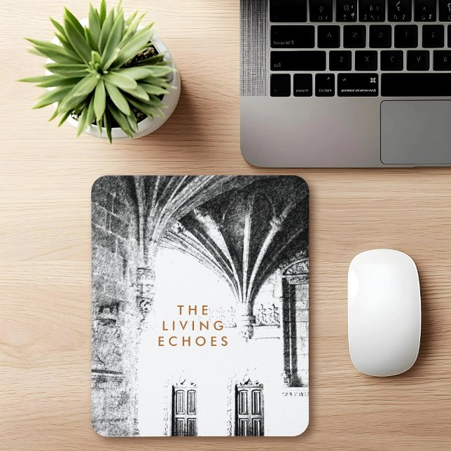 Black & White Classic Gothic Architecture Sketch Mouse Pad (Creator Uploaded)