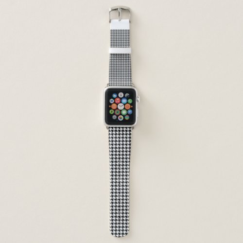 Black White Classic Houndstooth Check Apple Watch Band