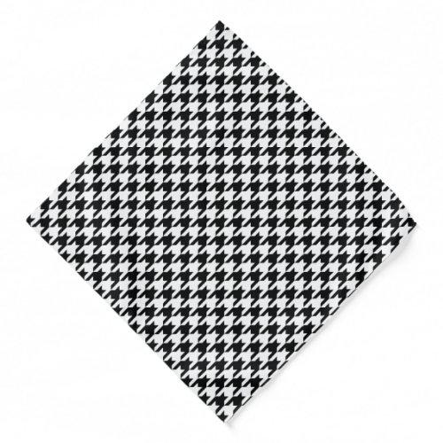 Black White Classic Houndstooth Check Bandana