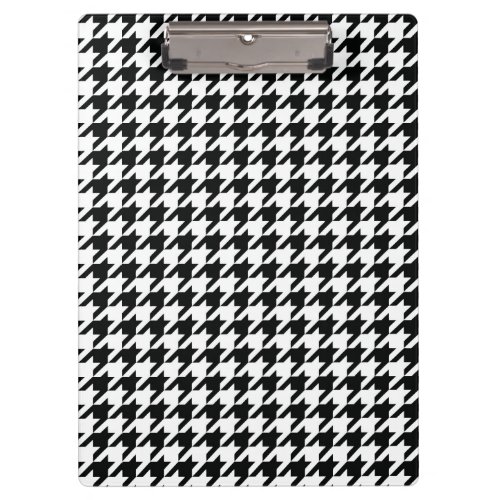 Black White Classic Houndstooth Check Clipboard