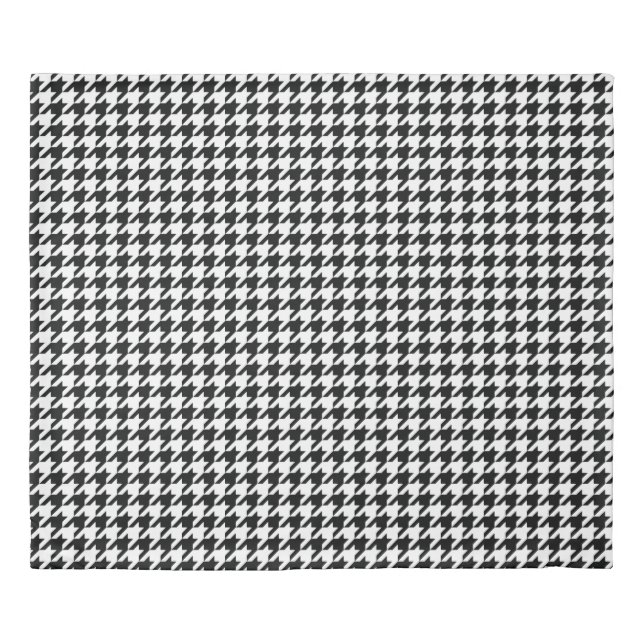 Black White Classic Houndstooth Check Duvet Cover (Front)