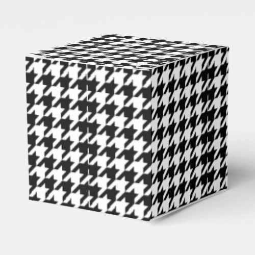 Black White Classic Houndstooth Check Favor Boxes