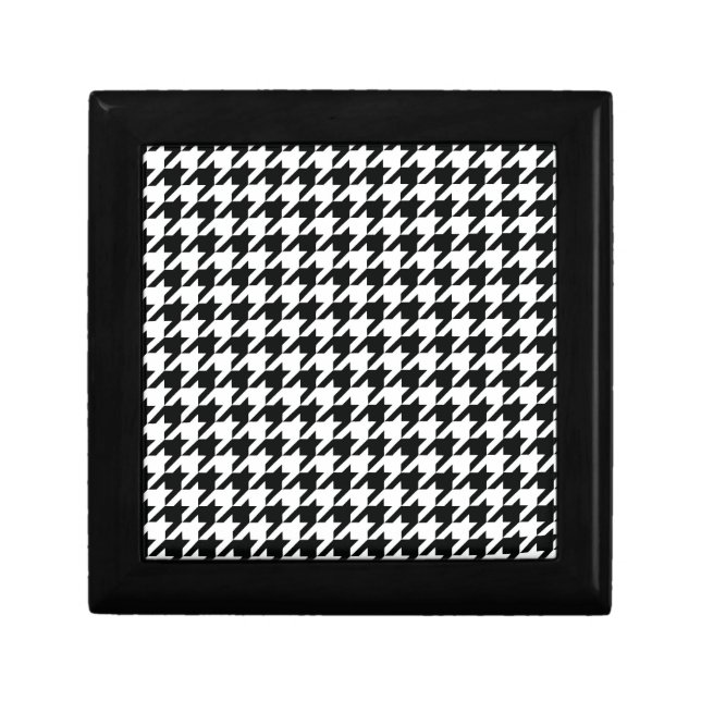 Black White Classic Houndstooth Check Gift Box (Front)