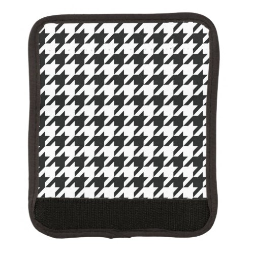 Black White Classic Houndstooth Check Luggage Handle Wrap