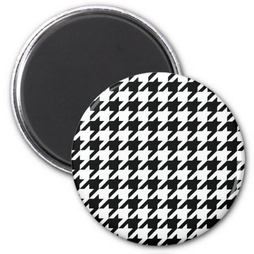 Black White Classic Houndstooth Check Magnet
