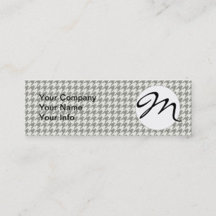 Black White Classic Houndstooth Check Mini Business Card