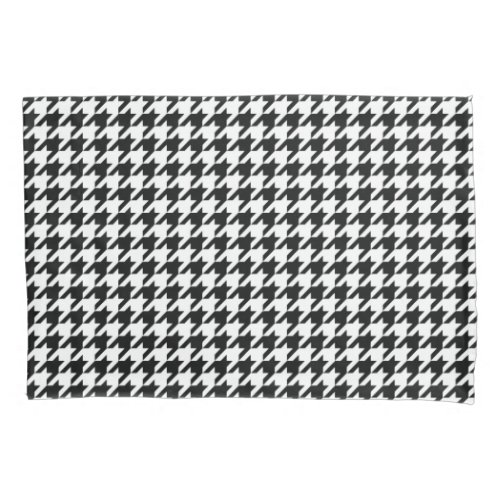 Black White Classic Houndstooth Check Pillow Case