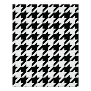 Black White Classic Houndstooth Check Poster