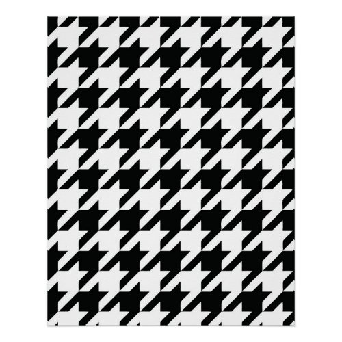 Black White Classic Houndstooth Check Poster