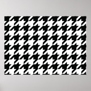 Black White Classic Houndstooth Check Poster