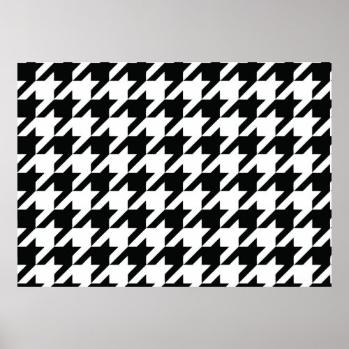Black White Classic Houndstooth Check Poster