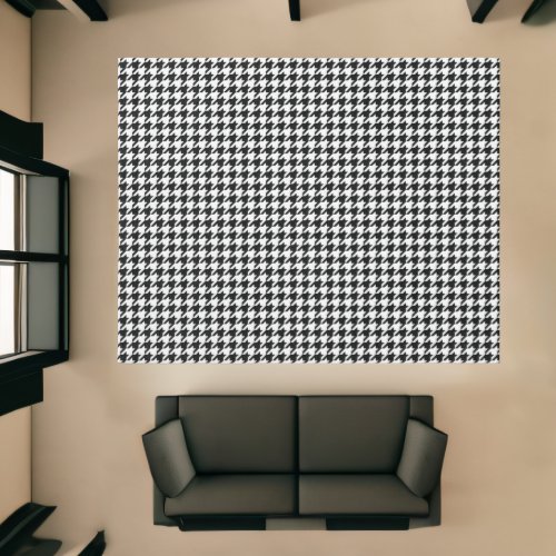 Black White Classic Houndstooth Check Rug