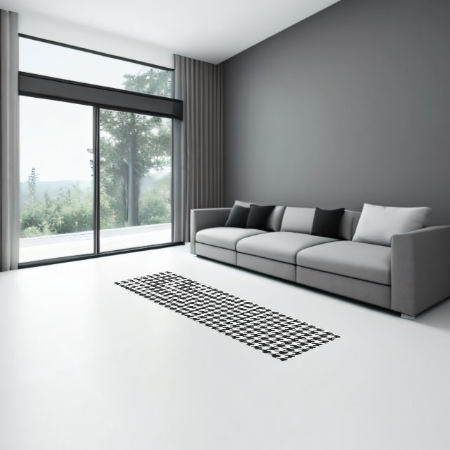 Black White Classic Houndstooth Check Runner (Insitu (Indoor 3))