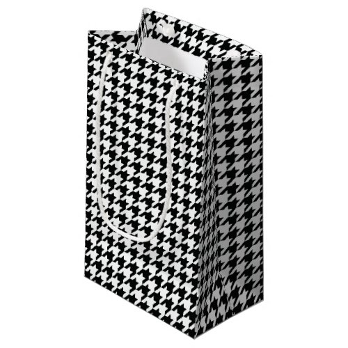 Black White Classic Houndstooth Check Small Gift Bag