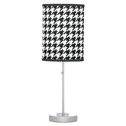 Black White Classic Houndstooth Check Table Lamp