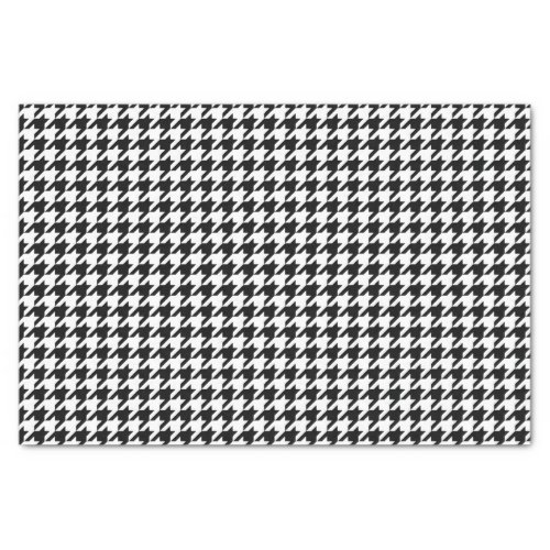 Black White Classic Houndstooth Check Tissue Paper