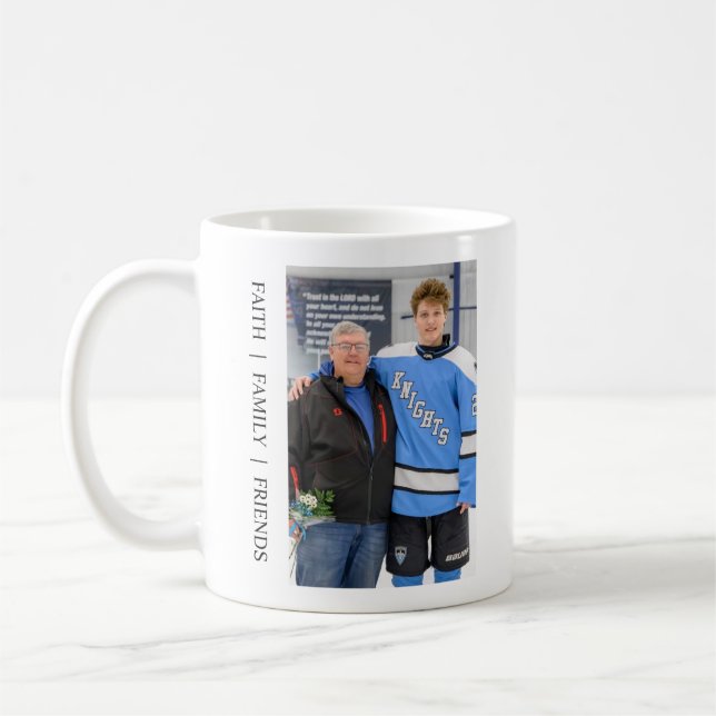 Black & White Classic Modern Family Photo Coffee Mug (Left)