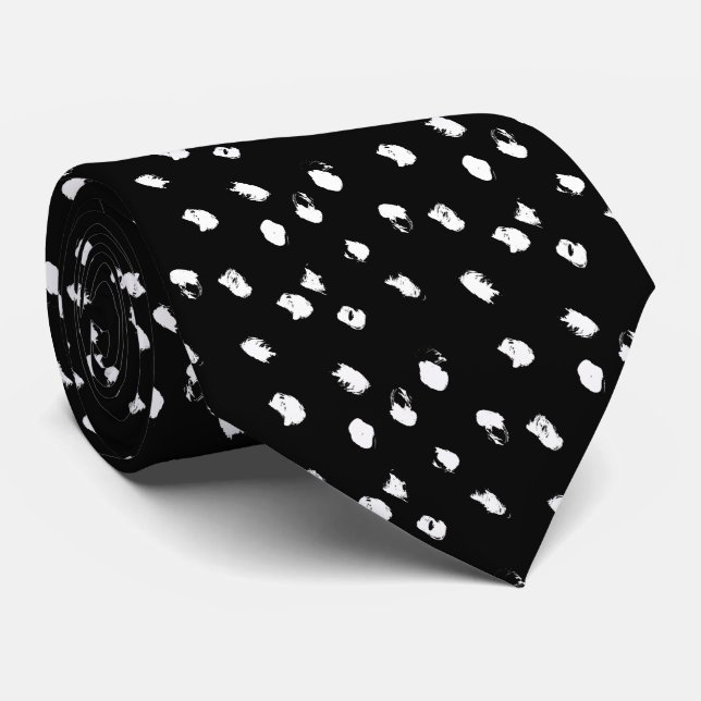Black & White Classic Neck Tie (Rolled)