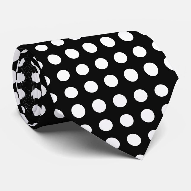 Black & White  Classic Neck Tie (Rolled)